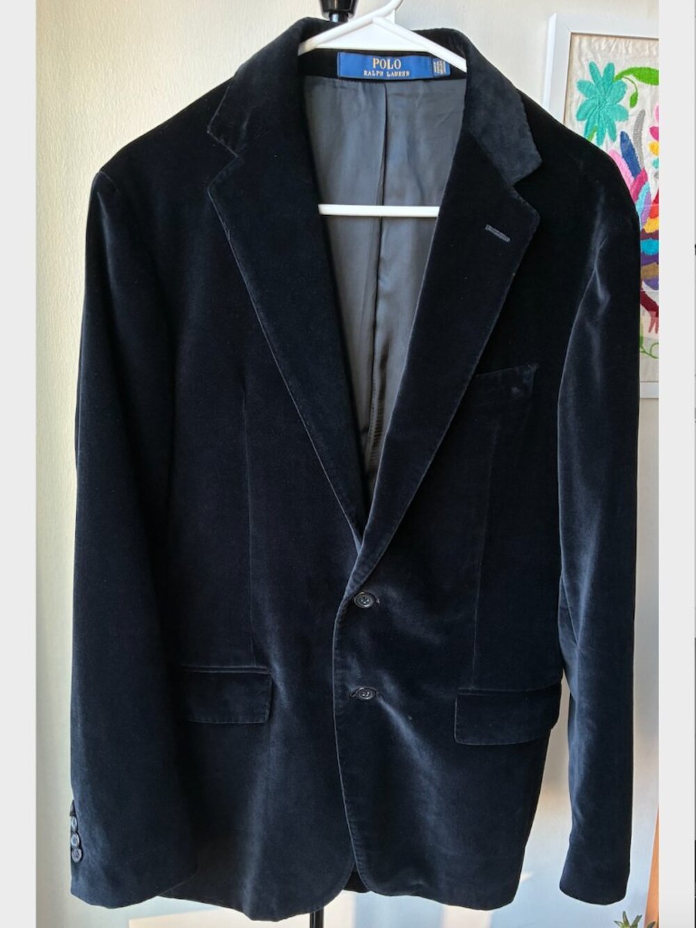 Polo Ralph Lauren Black Velvet Blazer - Size 38R